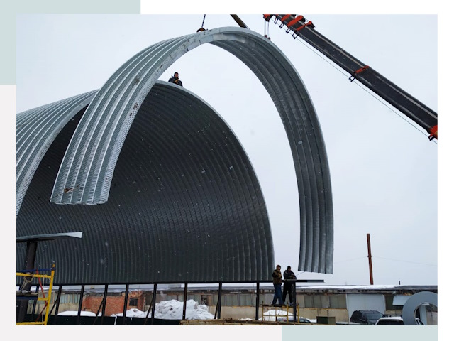 Полукруглые ангары в Кашире